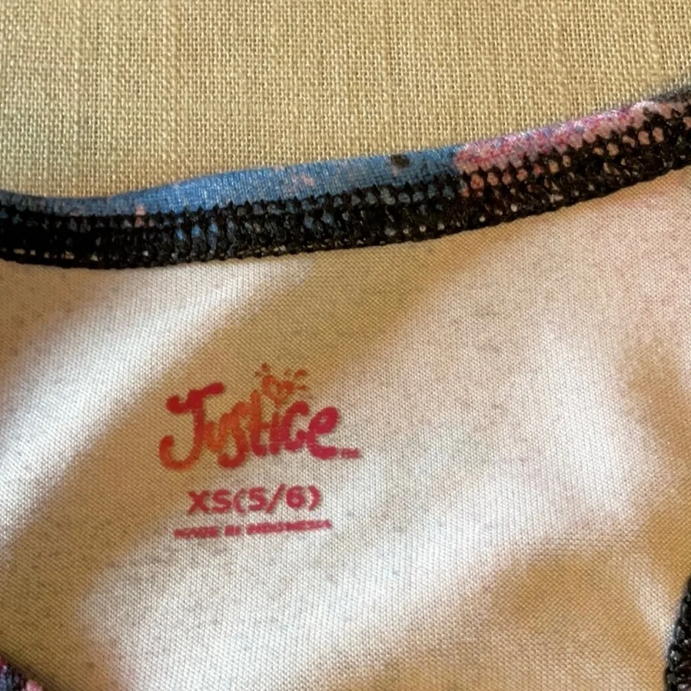 Justice Pink and Blue Floral Camisole Sleeveless Top